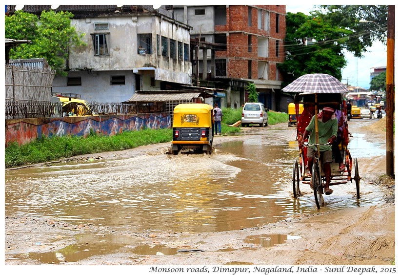 Pot-holed roads, Dimapur, Nagaland, India - Images by Sunil Deepak