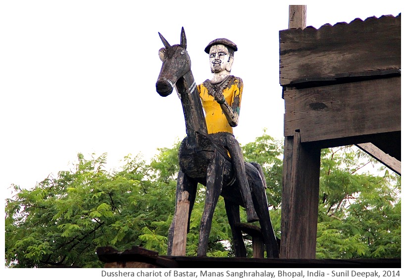 Chariot for tribal Dusshera festival in Bastar, at Bhopal museum, Madhya Pradesh, India - Images by Sunil Deepak, 2014