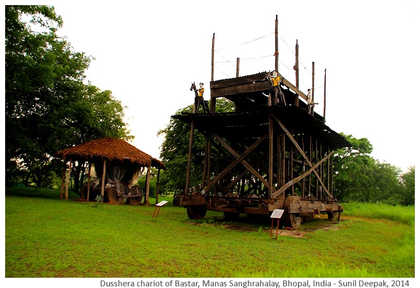 Chariot for tribal Dusshera festival in Bastar, at Bhopal museum, Madhya Pradesh, India - Images by Sunil Deepak, 2014