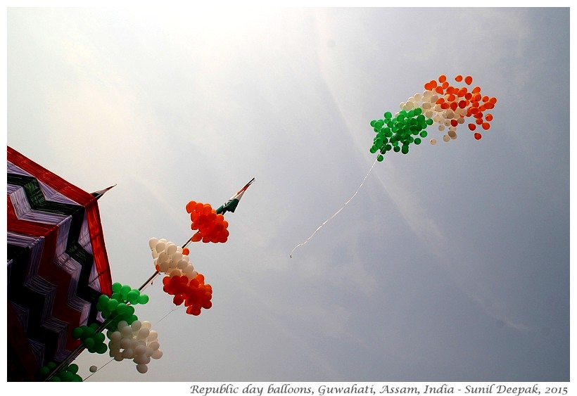 Balloons of Indian flag, Guwahati, Assam, India - Sunil Deepak, 2015