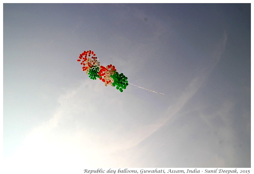 Balloons of Indian flag, Guwahati, Assam, India - Sunil Deepak, 2015