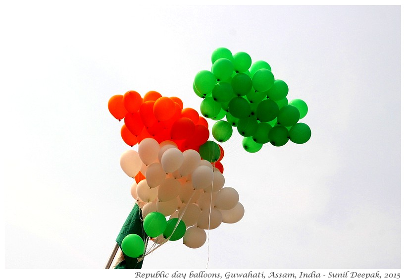 Balloons of Indian flag, Guwahati, Assam, India - Sunil Deepak, 2015