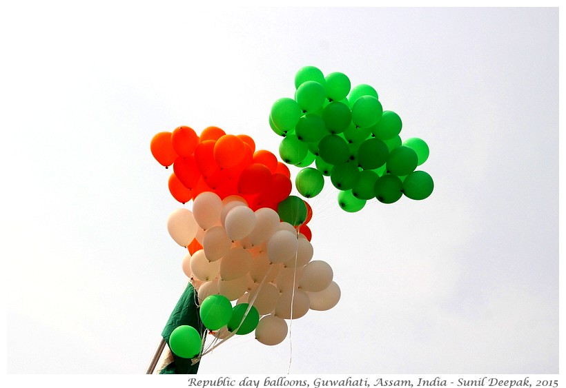 Balloons of Indian flag, Guwahati, Assam, India - Sunil Deepak, 2015