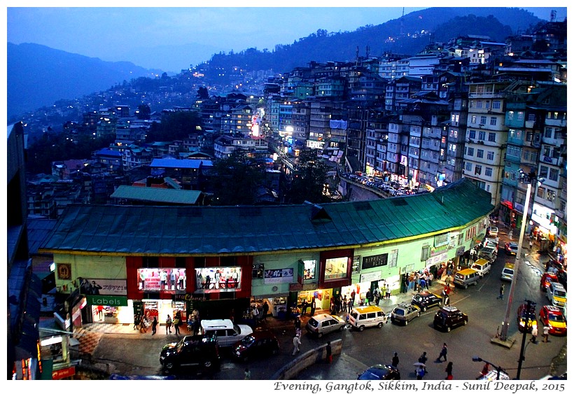 Evening lights, Gangtok, Sikkim, India - Images by Sunil Deepak