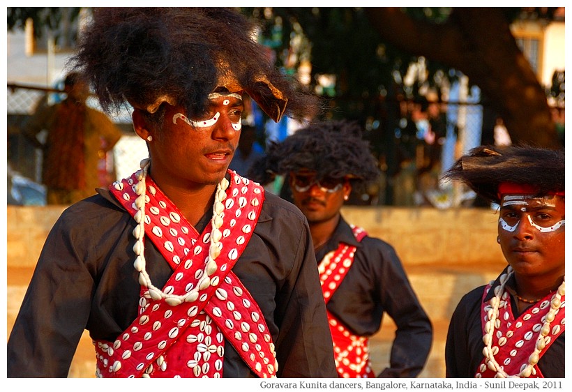 Gaurava dancers, bear caps, Karnataka, India - Images by Sunil Deepak