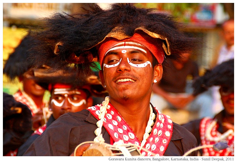 Gaurava dancers, bear caps, Karnataka, India - Images by Sunil Deepak