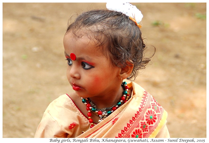 Baby girls with flowers, Khanapara, Guwahati, Assam, India - Images by Sunil Deepak