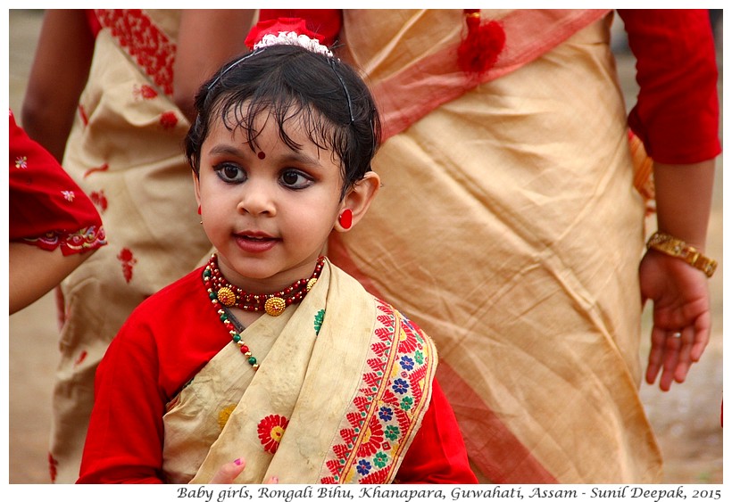 Baby girls with flowers, Khanapara, Guwahati, Assam, India - Images by Sunil Deepak