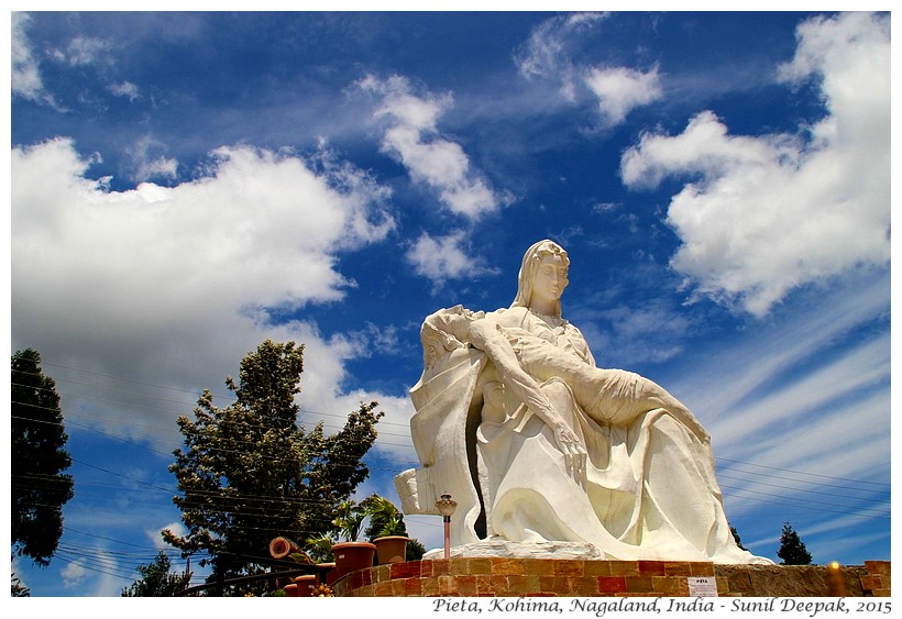 Pieta sculpture, Kohima, Nagaland, India - Images by Sunil Deepak