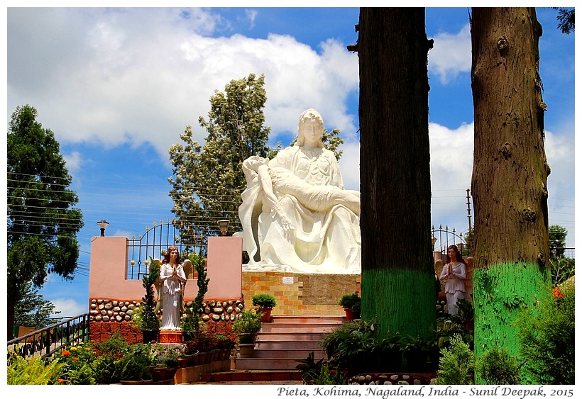 Pieta sculpture, Kohima, Nagaland, India - Images by Sunil Deepak