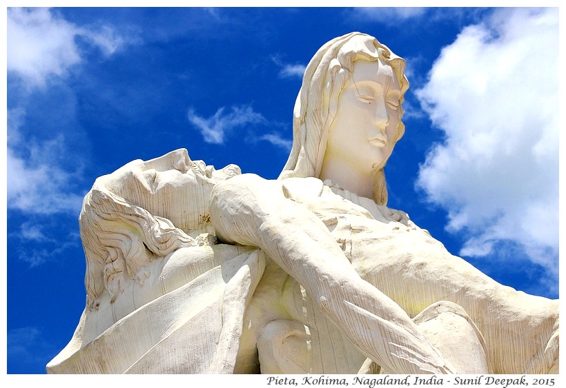 Pieta sculpture, Kohima, Nagaland, India - Images by Sunil Deepak