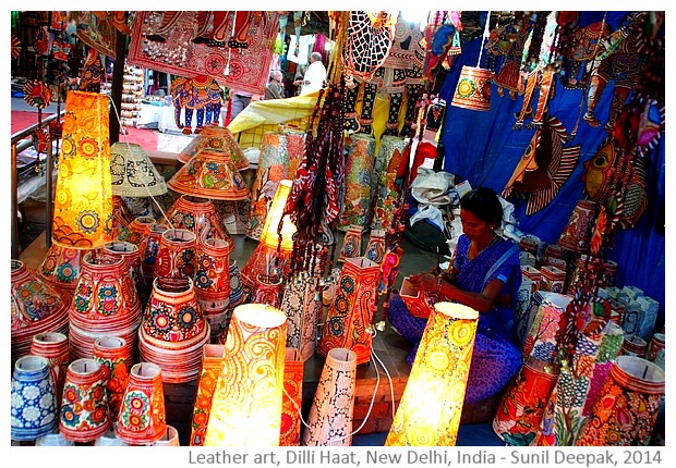 Leather art, Dilli Haat, Delhi India - images by Sunil Deepak, 2014