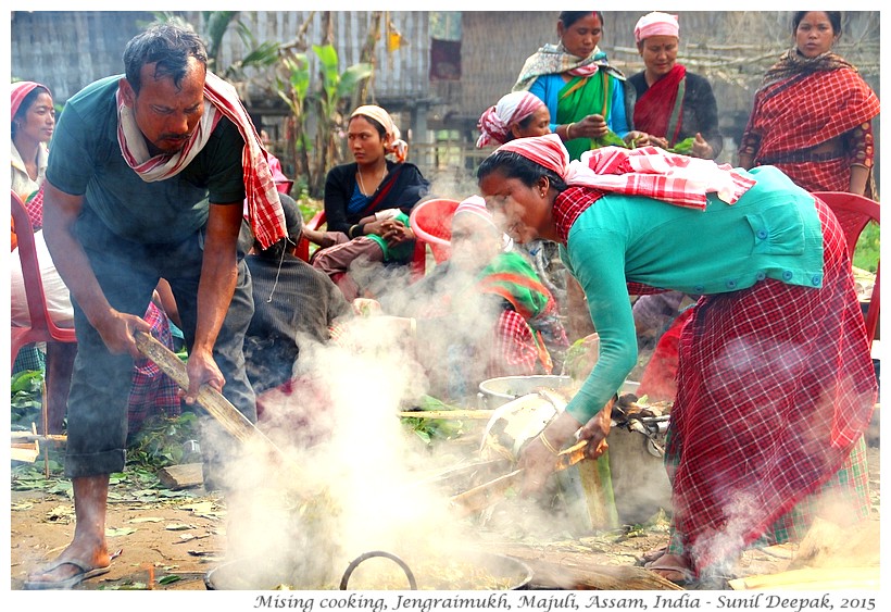 Mising cooking in Jengeraimukh, Majuli, Assam, India - Images by Sunil Deepak