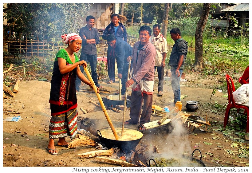 Mising cooking in Jengeraimukh, Majuli, Assam, India - Images by Sunil Deepak
