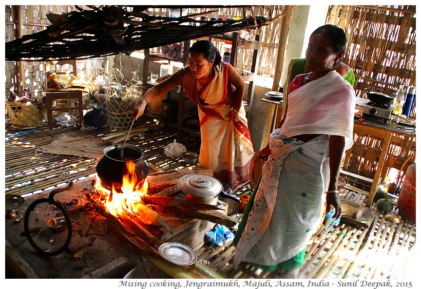 Mising cooking in Jengeraimukh, Majuli, Assam, India - Images by Sunil Deepak