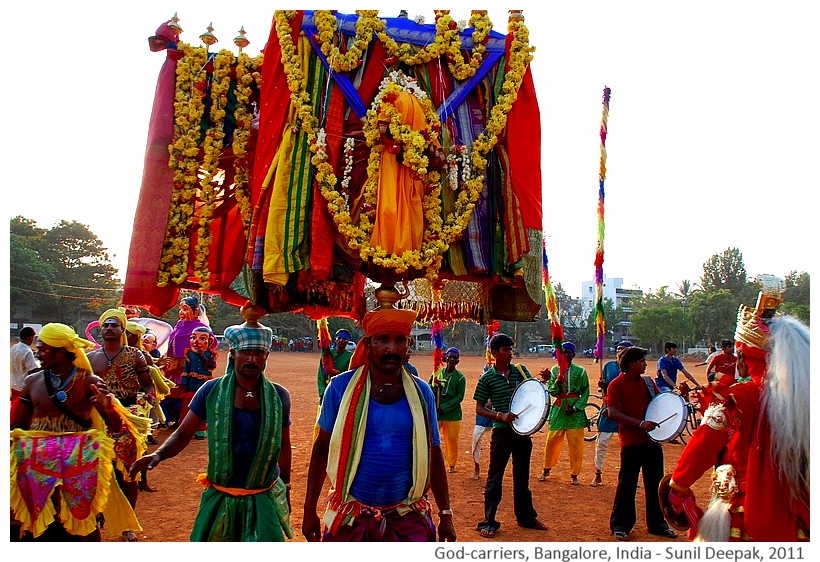 Deity-carriers in procession, Bangalore, India - Images by Sunil Deepak, 2011