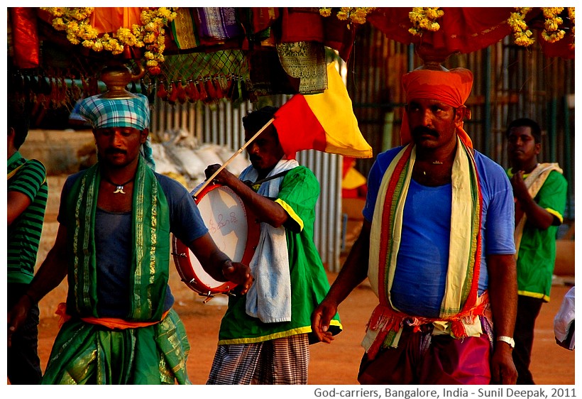 Deity-carriers in procession, Bangalore, India - Images by Sunil Deepak, 2011