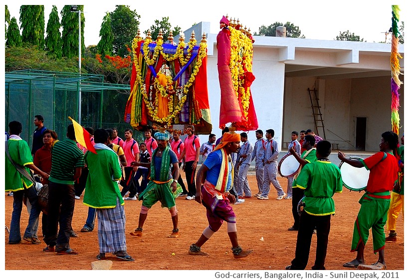 Deity-carriers in procession, Bangalore, India - Images by Sunil Deepak, 2011