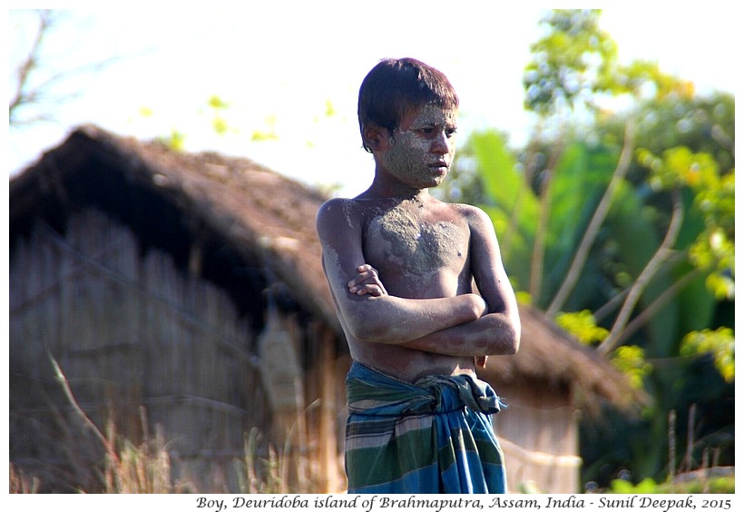 Boy on Brahmaputra's island, Assam, India - Images by Sunil Deepak