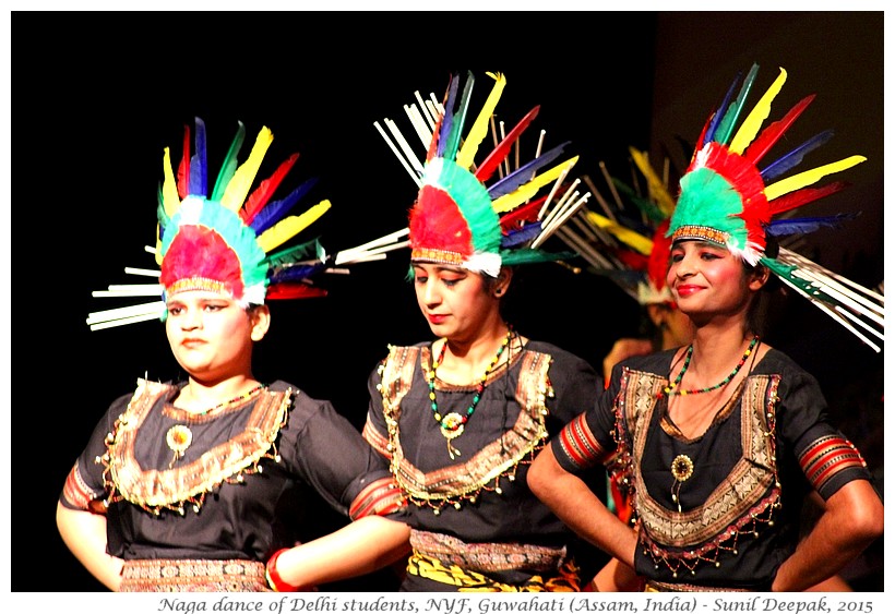 Naga dancers from Rohini, Delhi in Guwahati, Assam, India - Images by Sunil Deepak