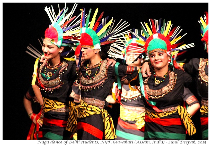 Naga dancers from Rohini, Delhi in Guwahati, Assam, India - Images by Sunil Deepak