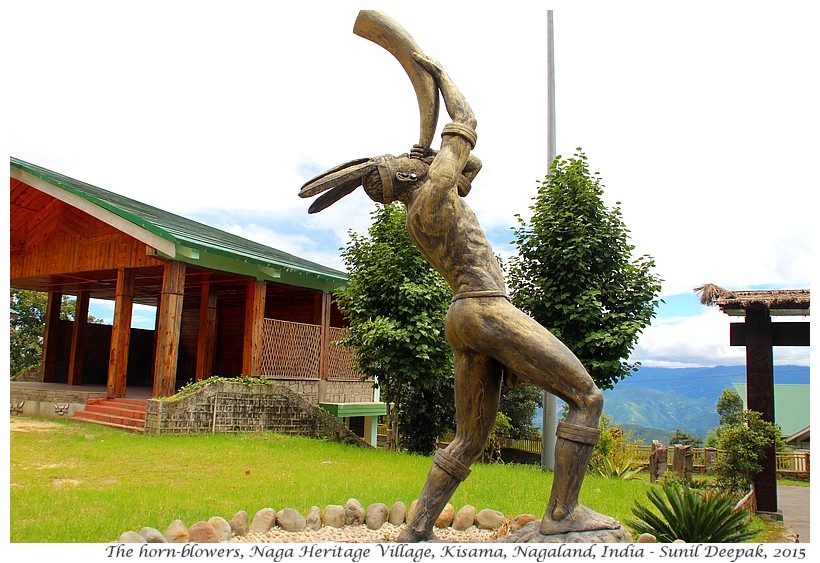 The horn blowers, Kisama, Nagaland, India - Images by Sunil Deepak