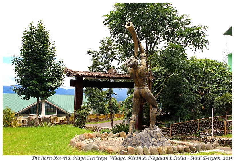 The horn blowers, Kisama, Nagaland, India - Images by Sunil Deepak