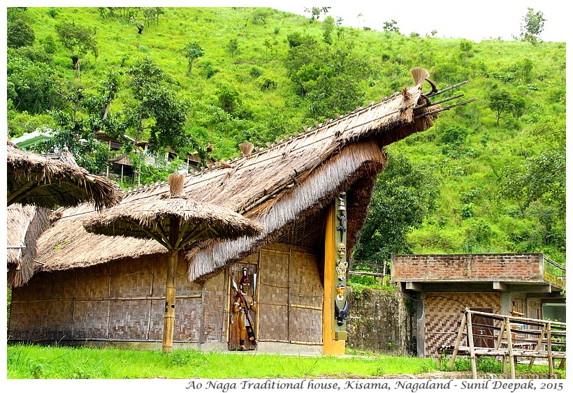 Ao tribe traditional Naga house, Kisama, Nagaland, India - Images by Sunil Deepak