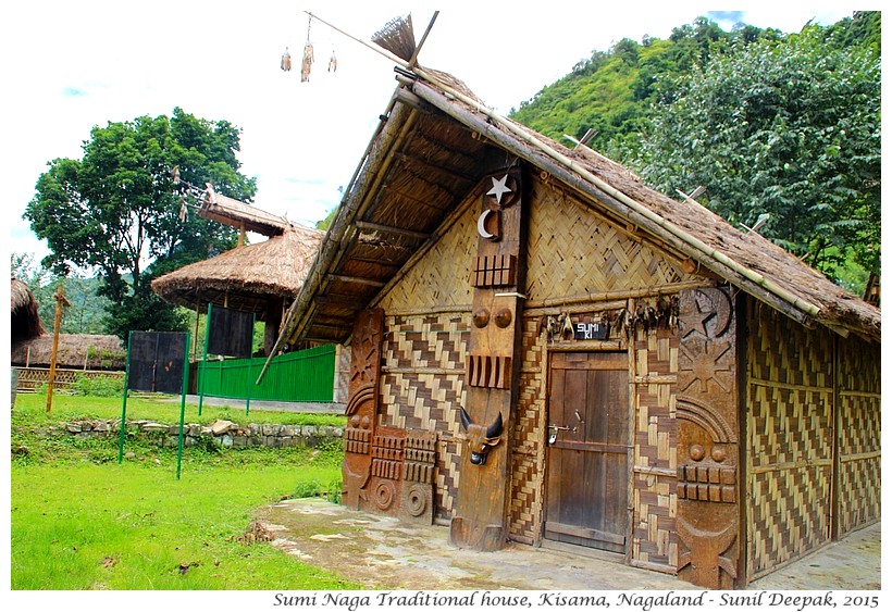 Sumi tribe traditional Naga house, Kisama, Nagaland, India - Images by Sunil Deepak