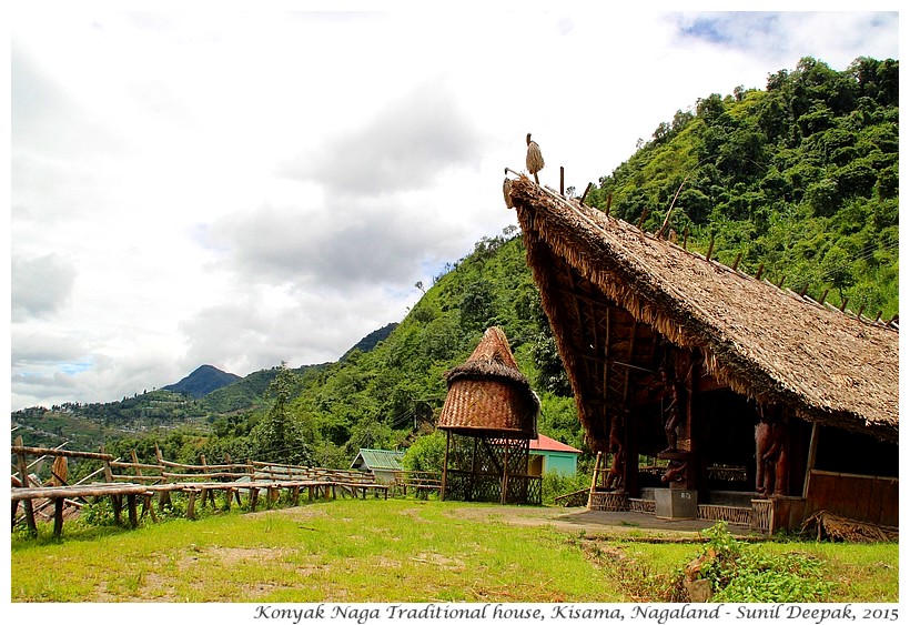 Konyak tribe traditional Naga house, Kisama, Nagaland, India - Images by Sunil Deepak