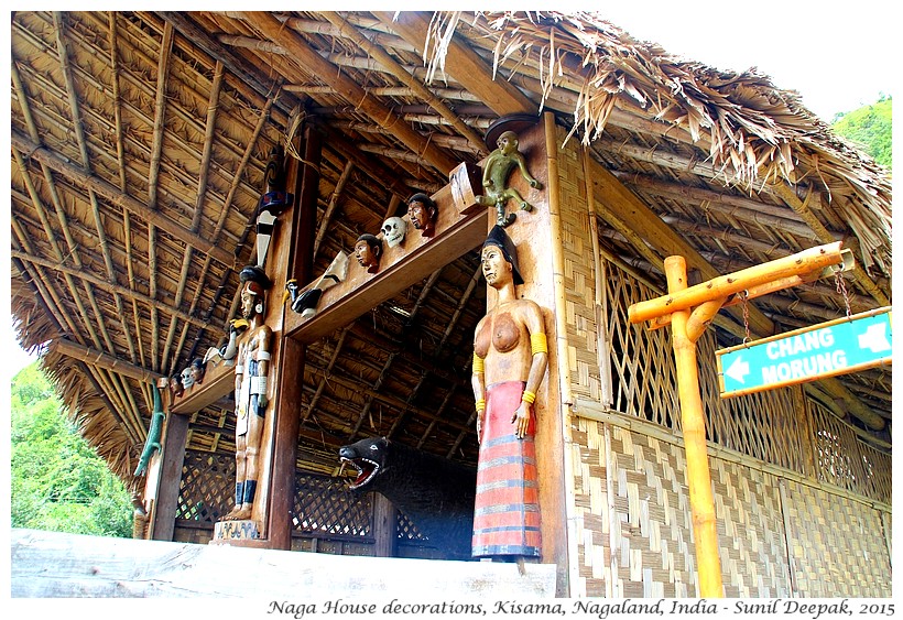 Traditional art at Naga Murungs, Kisama, Nagaland, India - Images by Sunil Deepak