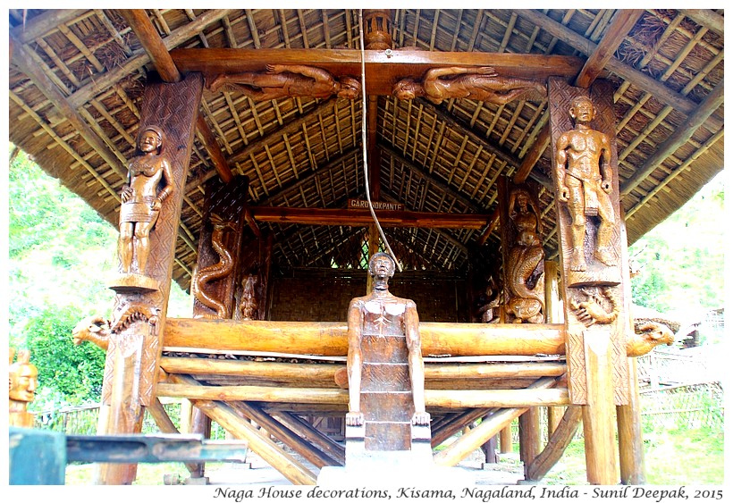 Traditional art at Naga Murungs, Kisama, Nagaland, India - Images by Sunil Deepak