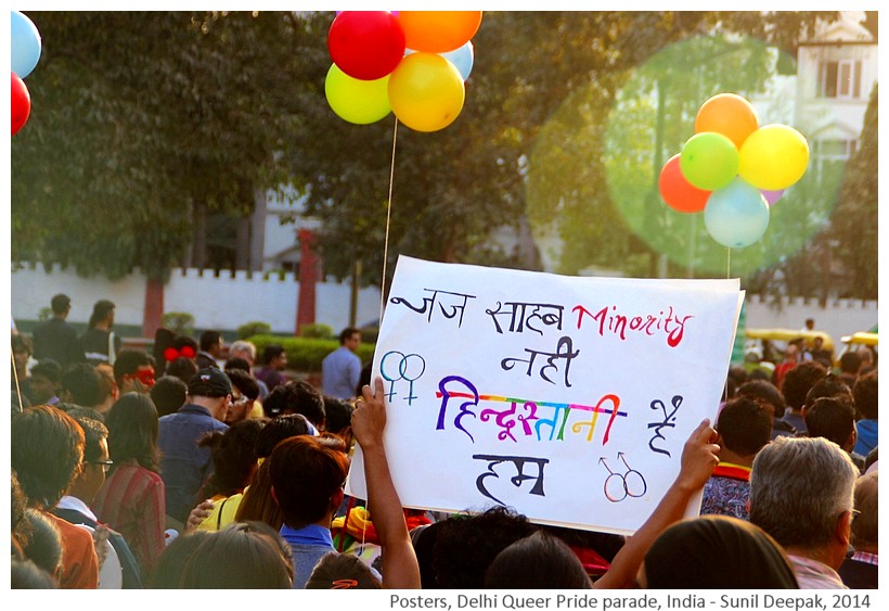Posters, Delhi Queer Pride parade, India - Images by Sunil Deepak, 2014