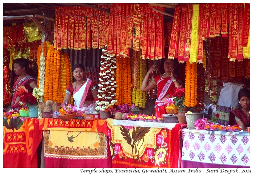 Temple shops, Bashistha, Guwahati, Assam, India - Images by Sunil Deepak