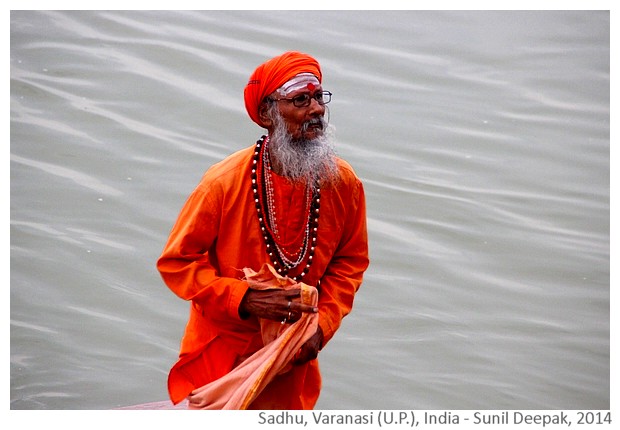 Sadhu in Varanasi, India - images by Sunil Deepak, 2014