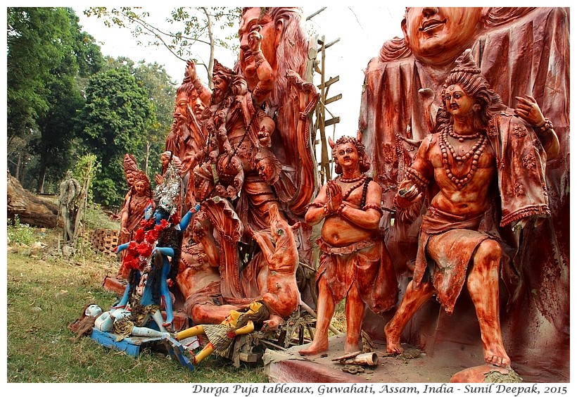 Durga Puja tableaux, Guwahati, Assam, India - Images by Sunil Deepak