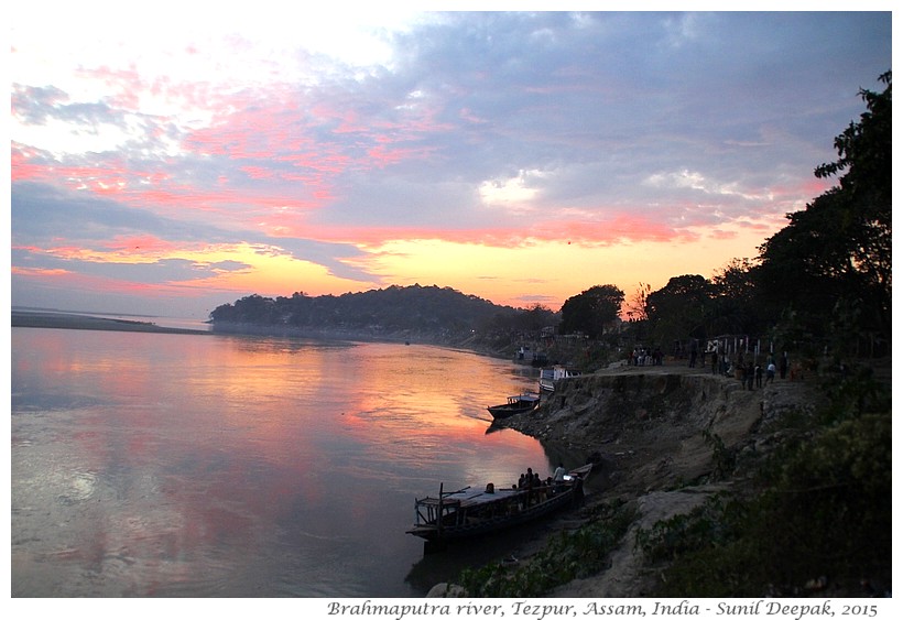 Sunset on Brahmaputra river, Tezpur, Assam, India - Images by Sunil Deepak, 2015