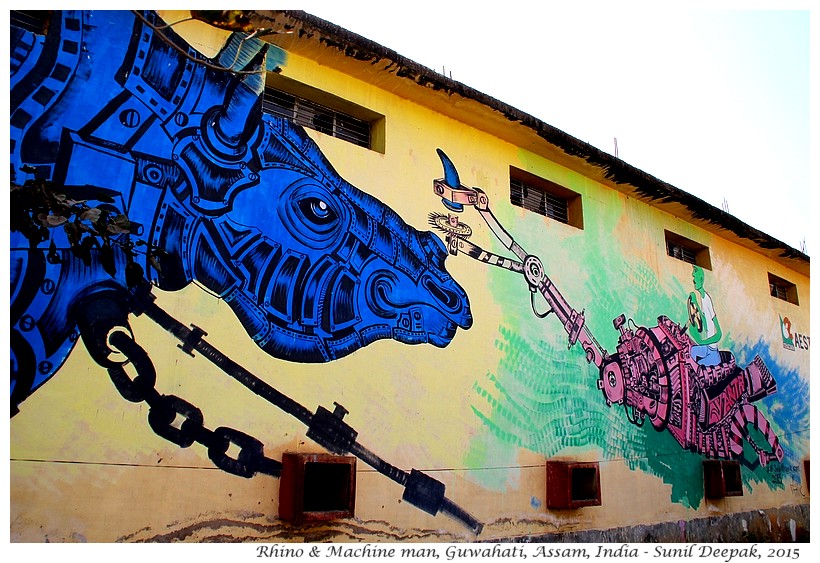 Save Rhino street art by Yantr, Guwahati, Assam, India - Images by Sunil Deepak
