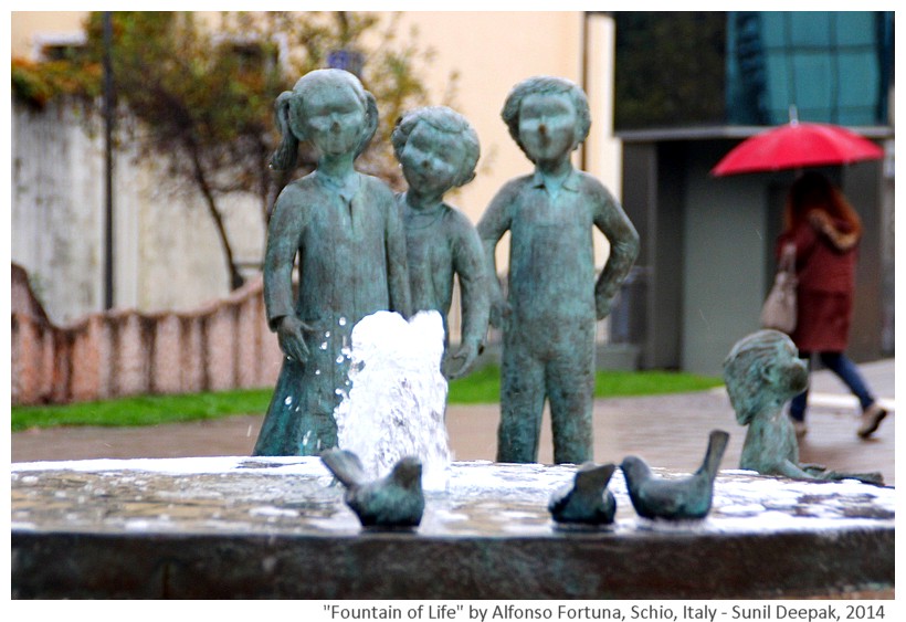 Fountain of life by sculptor Alfonso Fortuna, Schio, Italy - Images by Sunil Deepak, 2014