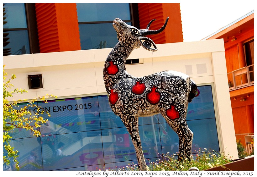 Ceramic antelopes by Alberto Loro, Expo 2015, Milan, Italy - Images by Sunil Deepak