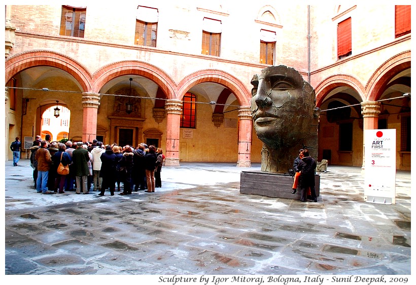 Sculptures, Igor Mitoraj, Accursio Palace courtyard, Bologna, Italy - Images by Sunil Deepak