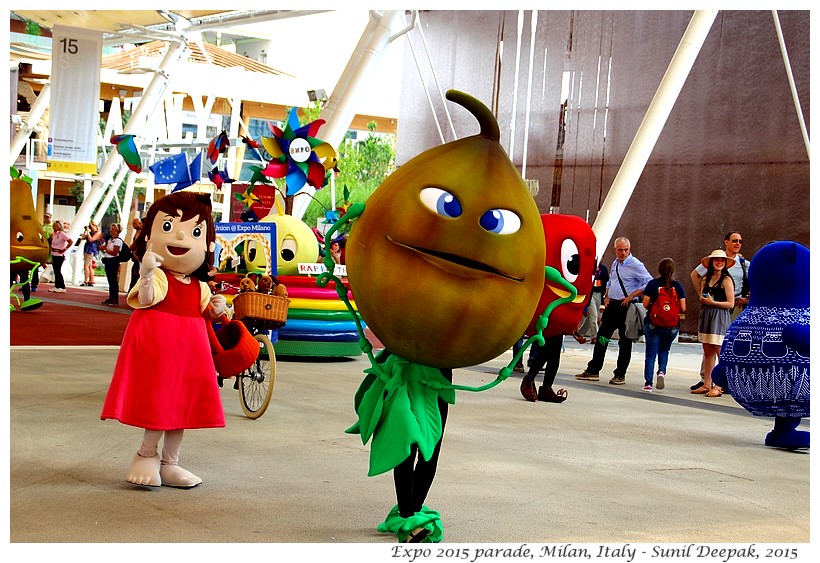Fruit dancing parade, Expo 2015, Milan, Italy - Images by Sunil Deepak