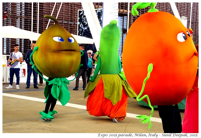 Fruit dancing parade, Expo 2015, Milan, Italy - Images by Sunil Deepak