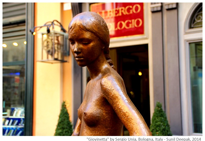 Young woman, scultpure by Sergio Unia, Bologna, Italy - Images by Sunil Deepak, 2014