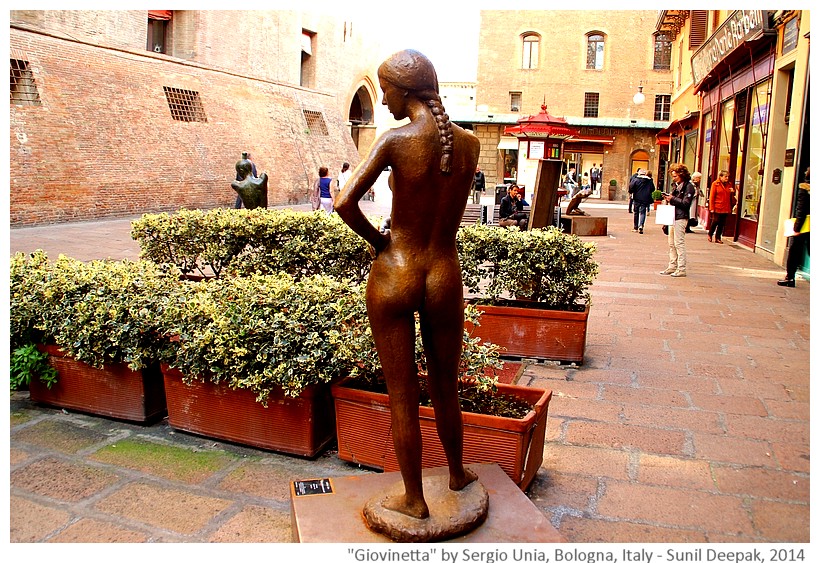 Young woman, scultpure by Sergio Unia, Bologna, Italy - Images by Sunil Deepak, 2014