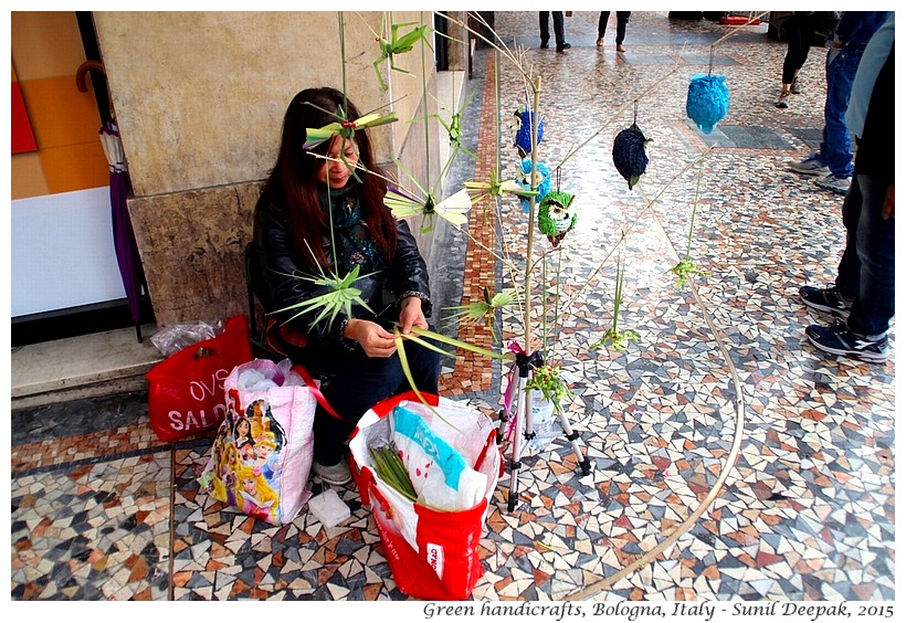 Handicraft by Chinese woman, Bologna, Italy - Images by Sunil Deepak