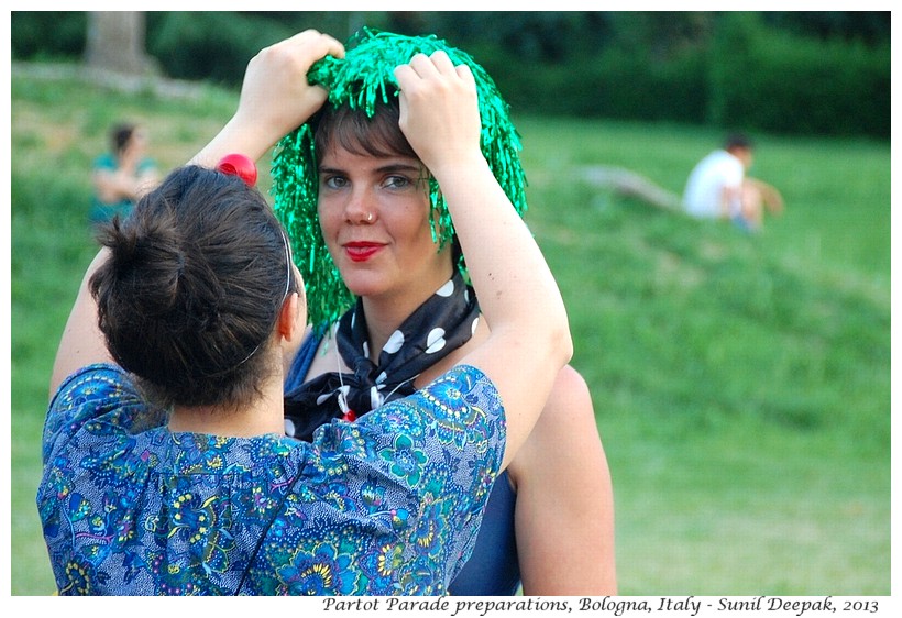 Girl with green wig, Par Tot parade, Bologna, Italy - Images by Sunil Deepak