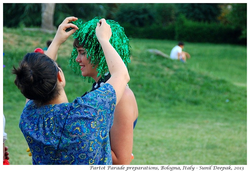 Girl with green wig, Par Tot parade, Bologna, Italy - Images by Sunil Deepak