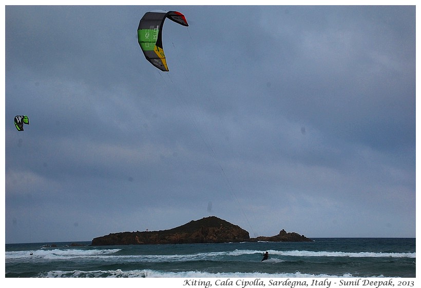 Kiting in Cala Cipolla, Sardinia, Italy - Images by Sunil Deepak