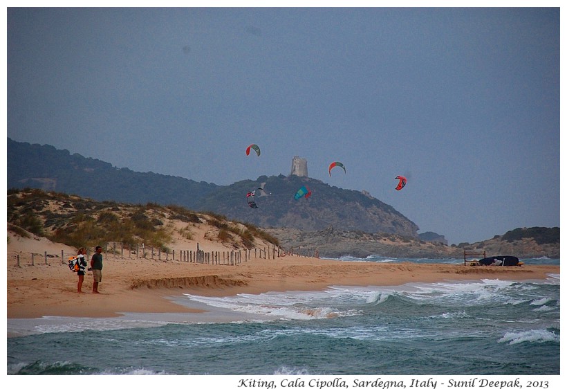 Kiting in Cala Cipolla, Sardinia, Italy - Images by Sunil Deepak